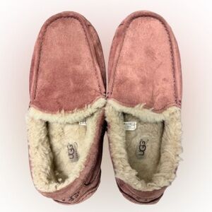 UGG Ansley Slippers Women’s 8 Dusty Rose Mauve Suede Shearling Moccasin